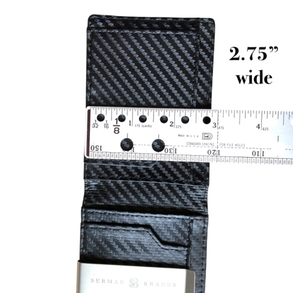 wallet SERMAN BRANDS travel security black bifold - Picture 11 of 12